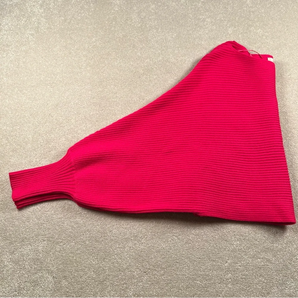 Altard State Sweater Cropped Ribbed Knit Batwing Pink Fuscia women's medium